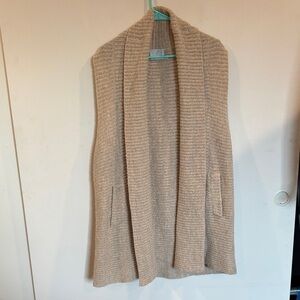 Elegant Beige Open-Front Cardigan 💯 wool
